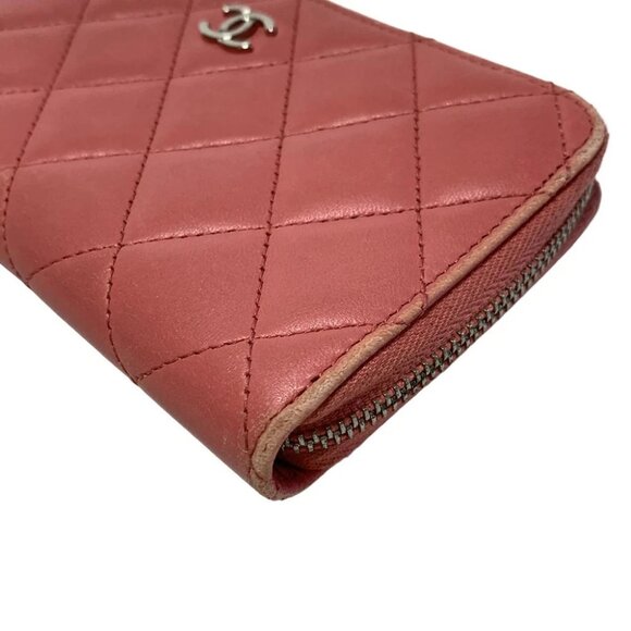Auth CHANEL Matelasse - Pink Lambskin Other Style Wallet - Picture 2 of 6